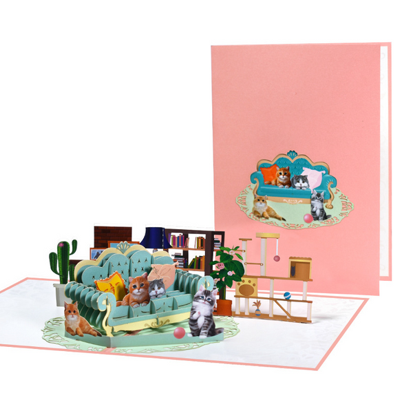 Cat Pop-Up Greeting Card